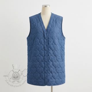 Prešita tkanina DENIM Hearts