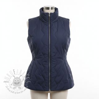 Prešita tkanina ZIG ZAG navy