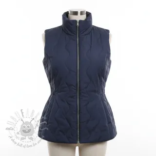 Prešita tkanina ZIG ZAG navy