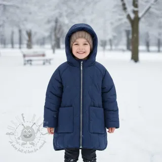 Prešita tkanina ZIG ZAG navy