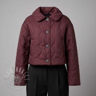 Prešita tkanina ZIG ZAG aubergine