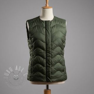 Prešita tkanina ZIG ZAG army green