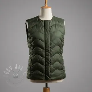 Prešita tkanina ZIG ZAG army green