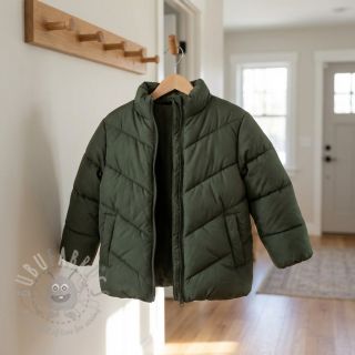 Prešita tkanina ZIG ZAG army green