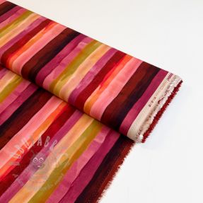Viskoza RADIANCE Stripes burgundy digital print