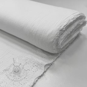 Dvoslojna gaza/muslin BORDER Helene white