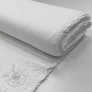 Dvoslojna gaza/muslin BORDER Helene white