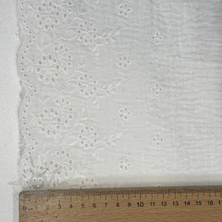 Dvoslojna gaza/muslin BORDER Helene white