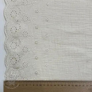 Dvoslojna gaza/muslin BORDER Helene natural