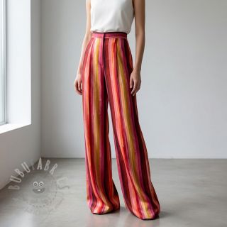 Viskoza RADIANCE Stripes burgundy digital print