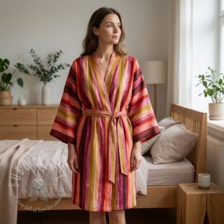 Viskoza RADIANCE Stripes burgundy digital print