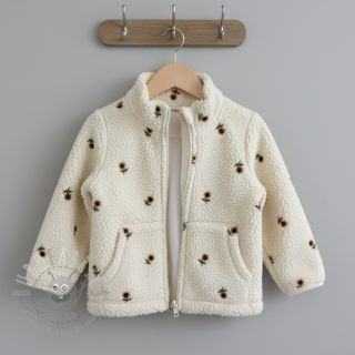 Plaščevina TEDDY JACQUARD EMBROIDERY Sunflower