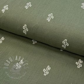 Dvoslojna gaza/muslin EMBROIDERY Cactus green
