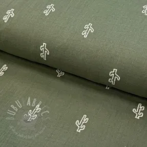 Dvoslojna gaza/muslin EMBROIDERY Cactus green