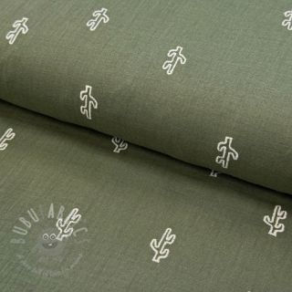 Dvoslojna gaza/muslin EMBROIDERY Cactus green