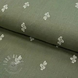 Dvoslojna gaza/muslin EMBROIDERY Cactus green