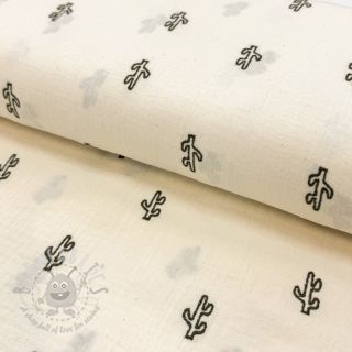 Dvoslojna gaza/muslin EMBROIDERY Cactus SIMPLY NATURAL