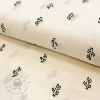 Dvoslojna gaza/muslin EMBROIDERY Cactus SIMPLY NATURAL