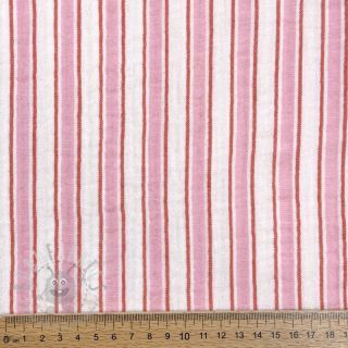 Dvoslojna gaza/muslin YARN DYED Stripe in stripe pink