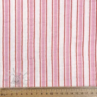 Dvoslojna gaza/muslin YARN DYED Stripe in stripe pink