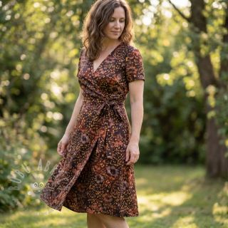 Viskoza SATIN Abstract flow digital print