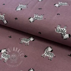 Bombažna tkanina FLANNEL Zebras mauve