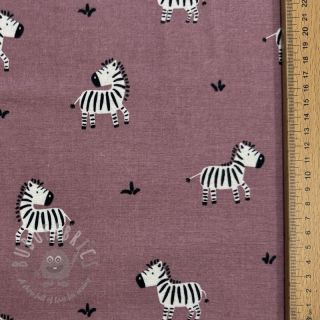 Bombažna tkanina FLANNEL Zebras mauve