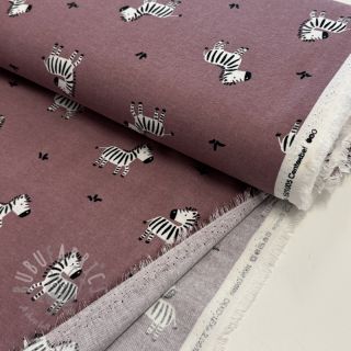 Bombažna tkanina FLANNEL Zebras mauve