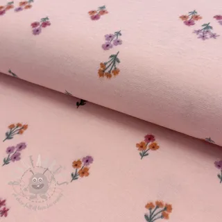 Bombažna tkanina FLANNEL Flowers light pink