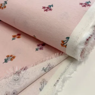 Bombažna tkanina FLANNEL Flowers light pink