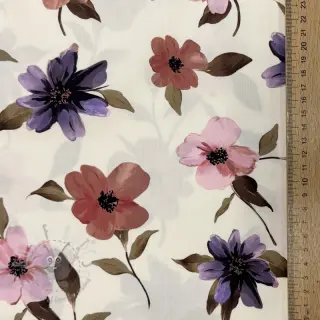 Bombažna tkanina VISCOSE Flowers offwhite digital print