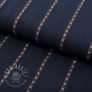 Bombažna tkanina JACQUARD DOBBY navy