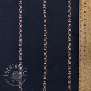 Bombažna tkanina JACQUARD DOBBY navy