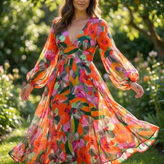 Viskoza ECOVERO Flowers multi digital print