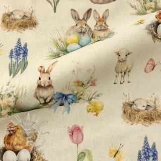 Dekorativno blago Easter Garden Joy digital print