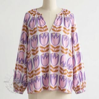 Viskoza ECOVERO Flowers Celia white