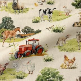 Dekorativno blago Cosy Farm Animals digital print
