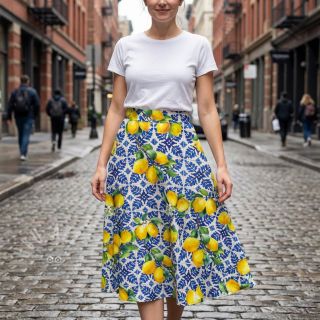 Bombažna tkanina VISCOSE Lemons digital print