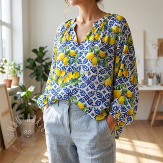 Bombažna tkanina VISCOSE Lemons digital print