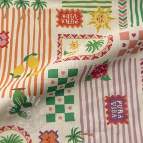 Dekorativno blago Linenlook Pura Vida Patch digital print