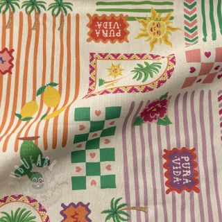 Dekorativno blago Linenlook Pura Vida Patch digital print