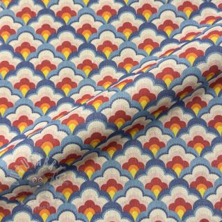 Dekorativno blago Linenlook Graphic Flower Scale digital print