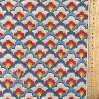 Dekorativno blago Linenlook Graphic Flower Scale digital print