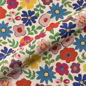 Dekorativno blago Linenlook Flower Fiesta Field digital print