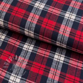 Viscose Scottish Check YARN DYED BRUSHED Atlas red