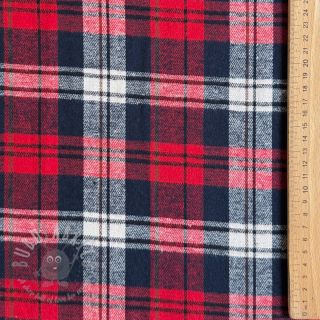 Viscose Scottish Check YARN DYED BRUSHED Atlas red