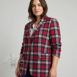 Viscose Scottish Check YARN DYED BRUSHED Atlas red