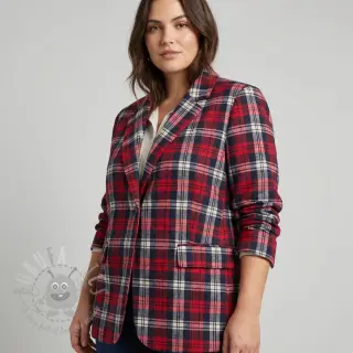 Viscose Scottish Check YARN DYED BRUSHED Atlas red