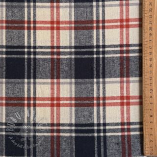 Bombažna tkanina YARN DYED BRUSHED Check Mia navy