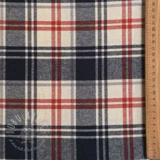 Bombažna tkanina YARN DYED BRUSHED Check Mia navy
